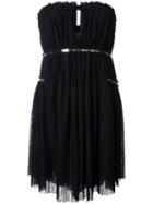 Jay Ahr Silver-tone Detail Strapless Dress, Women's, Size: 38, Black, Polyester