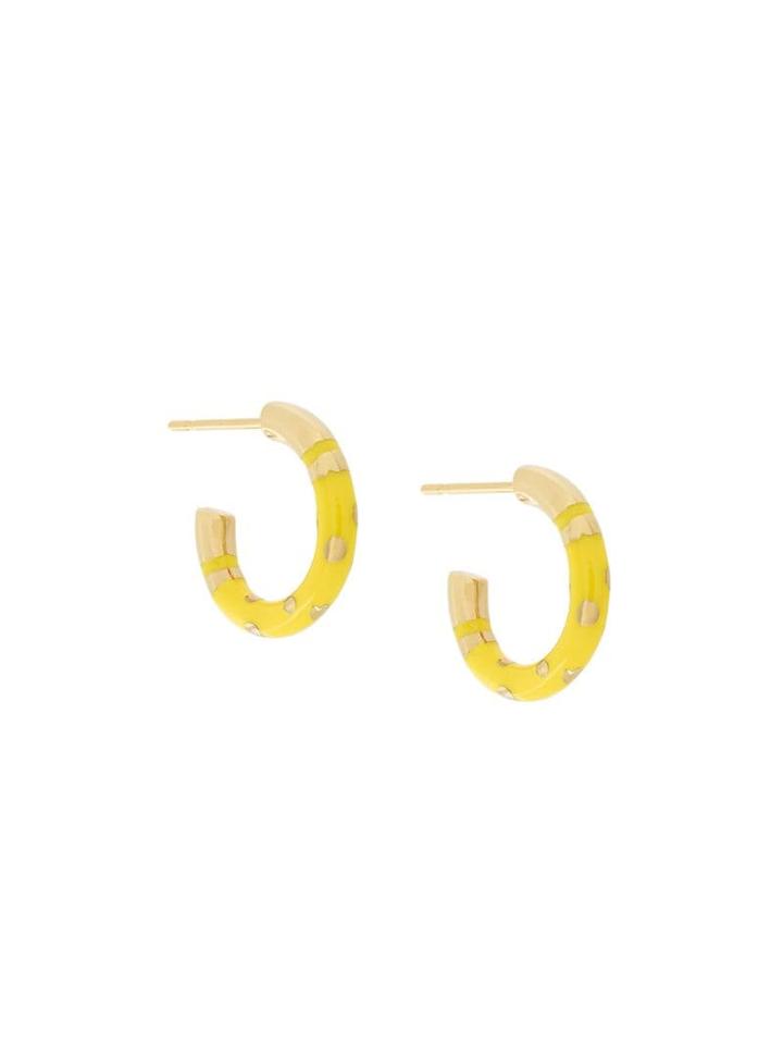 Aurelie Bidermann Positano Polka-dot Hoop Earrings - Yellow