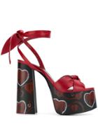 Saint Laurent Tie Knot Platform Sandals - Red