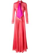 Lanvin Tied Neckline Maxi Dress, Women's, Size: 44, Pink/purple, Silk