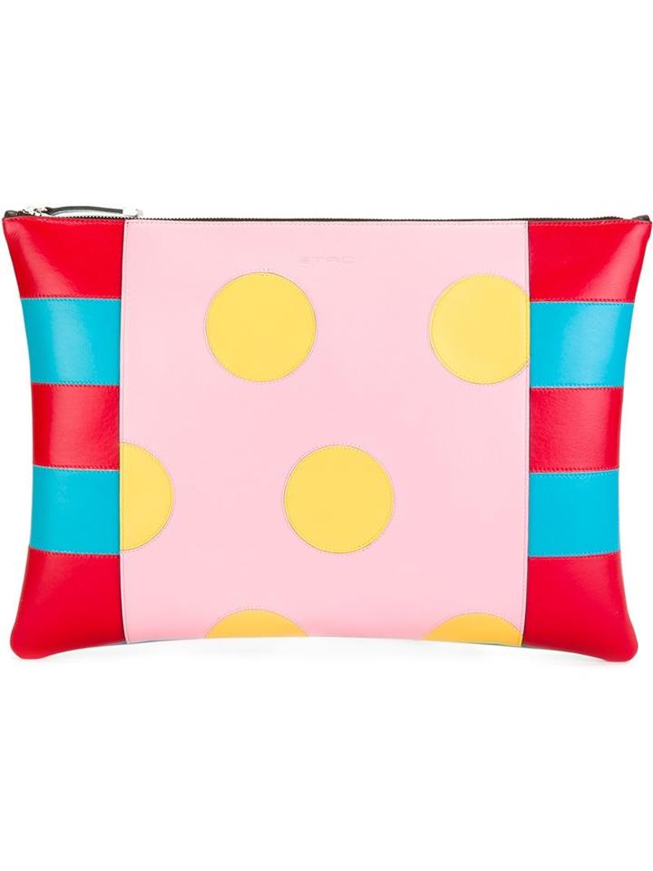 Etro The Jockey Club Clutch, Women's, Calf Leather/cotton/polyester