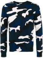 Valentino Camouflage Fitted Sweater - Blue