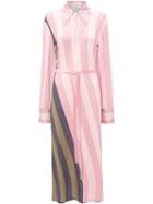 Jw Anderson Warped Strip Print Polo Dress - Pink