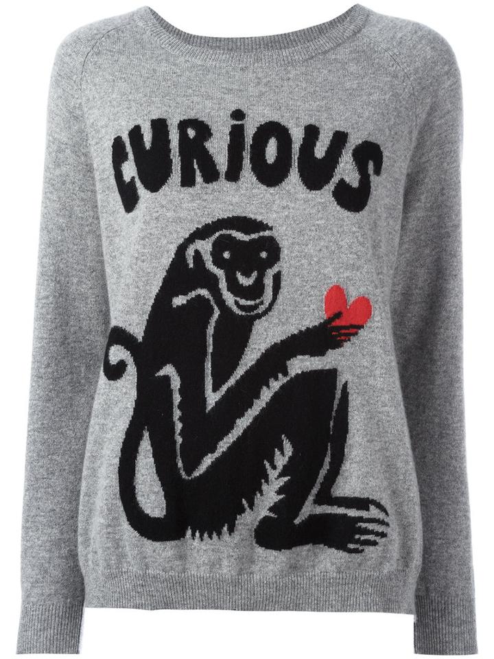 Chinti And Parker Curious Monkey Jumper, Women's, Size: Medium, Grey, Cashmere