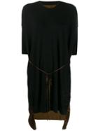 Uma Wang Contrast Panel Cashmere Dress - Black