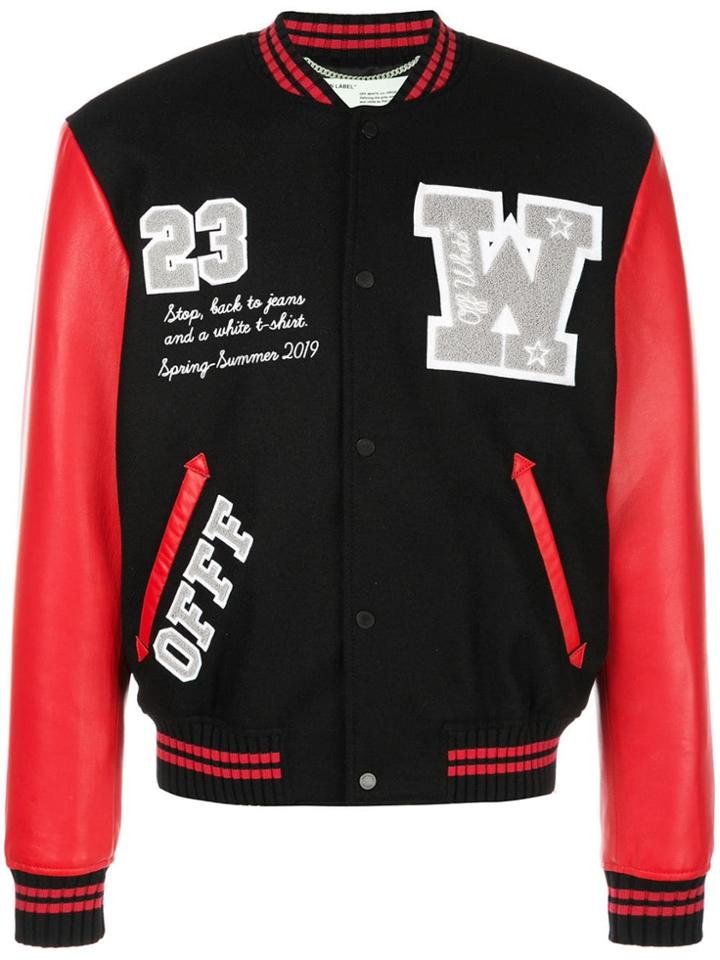 Off-white Varsity Bomber Jacket - Black