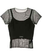 Tu Es Mon Trésor Camisole With Mesh T-shirt - Black