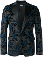 Dsquared2 Brooch Pattern Dinner Jacket, Men's, Size: 50, Black, Cotton/silk/polyester