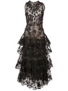 Oscar De La Renta Ruffled Midi Dress - Black