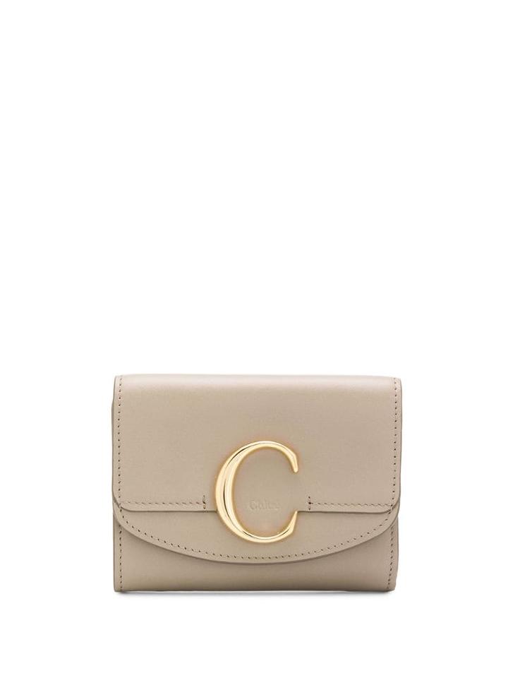 Chloé C Logo Tri-fold Wallet - Grey