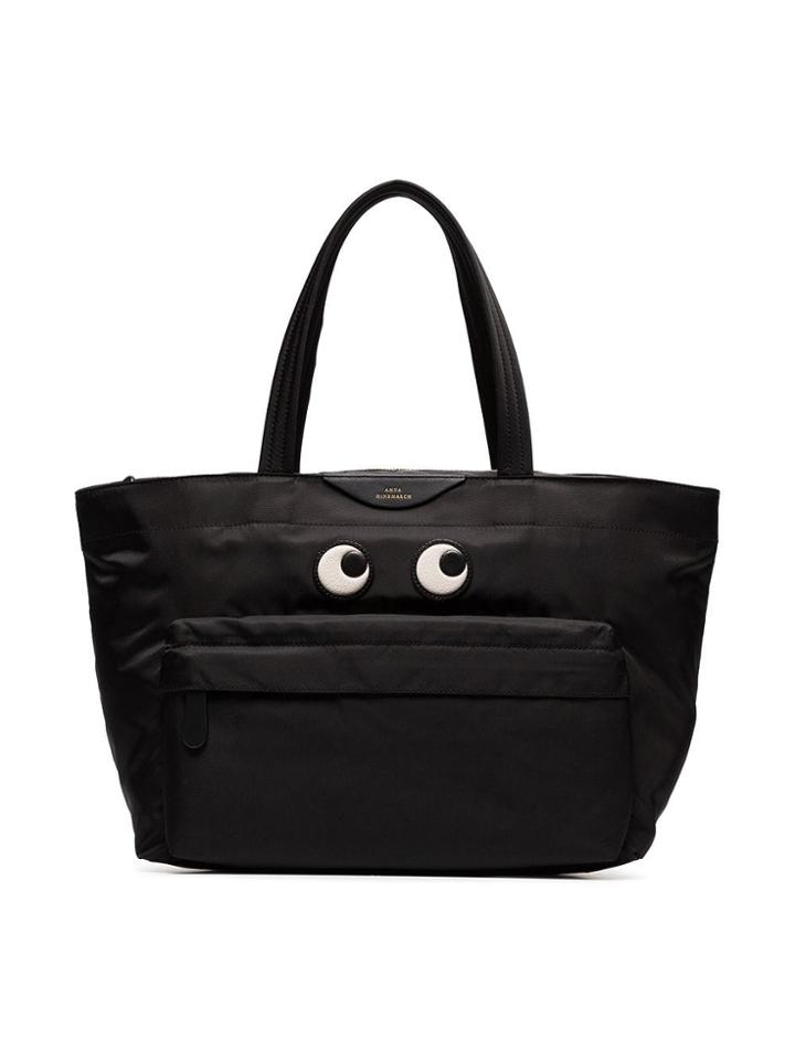 Anya Hindmarch Black Eyes Nylon Tote Bag