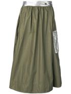 Ganni Contrast Details Full Skirt - Green