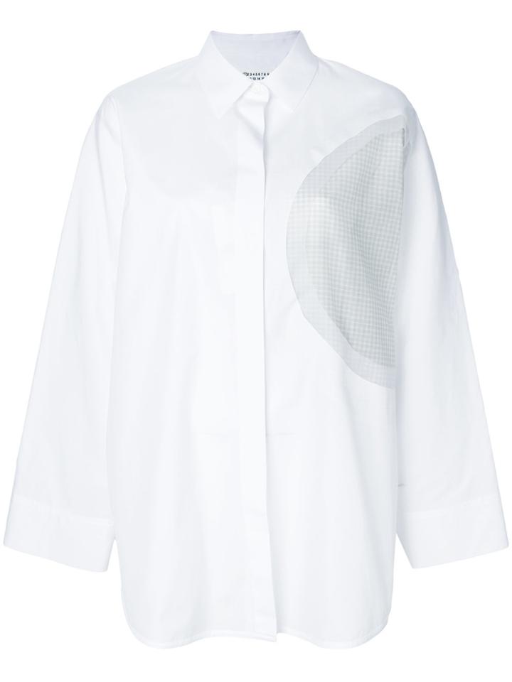 Maison Margiela Contrast-panel Flared Shirt - White