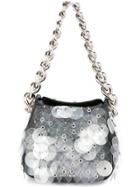 Prada Vintage Layered Sequins Chained Tote - Black