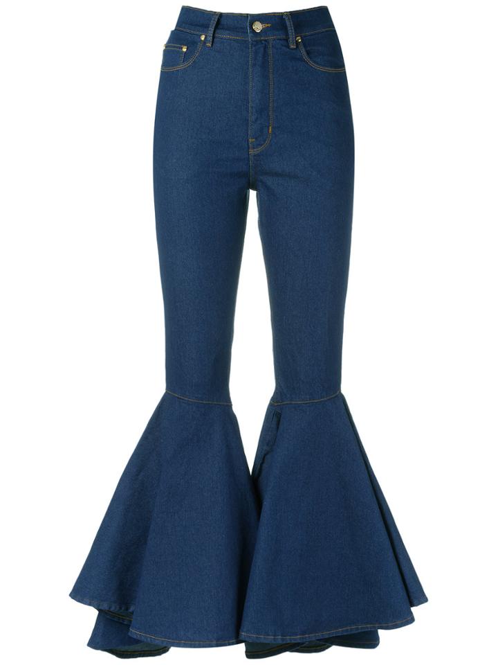 Amapô Denim Flared Culottes - Blue