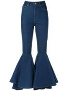 Amapô Denim Flared Culottes - Blue