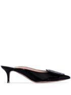 Gianvito Rossi Ruby 55mm Round Buckle Mules - Black