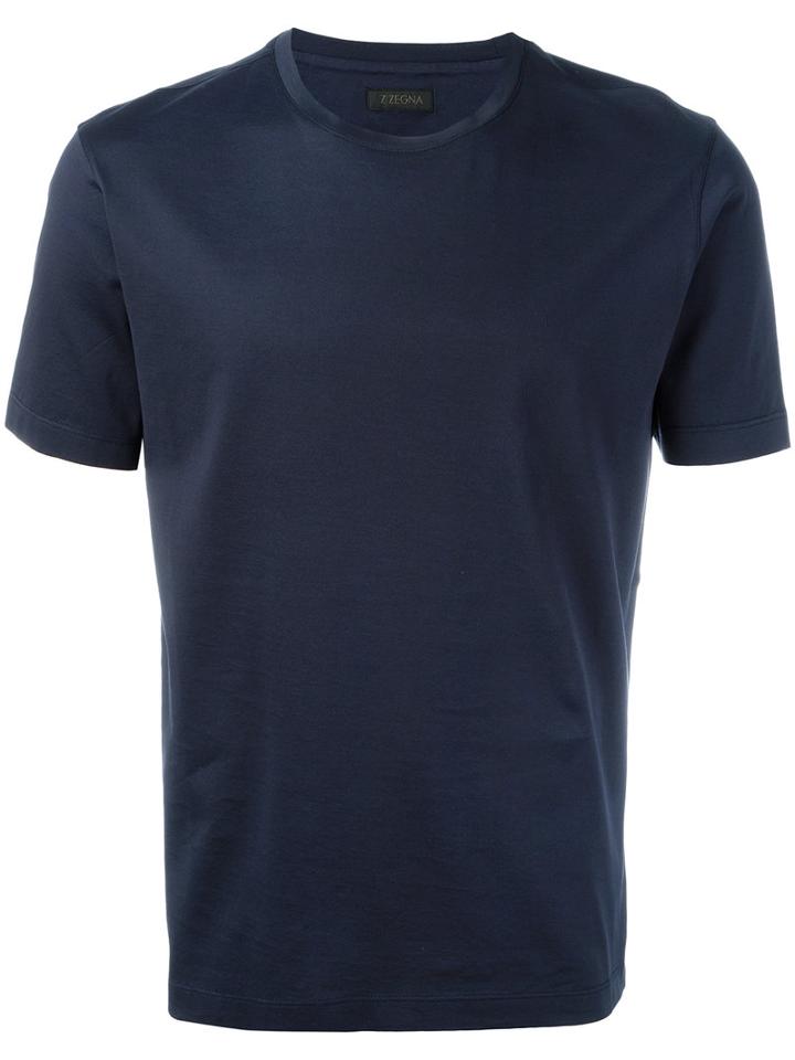 Z Zegna Classic T-shirt, Men's, Size: Large, Blue, Cotton