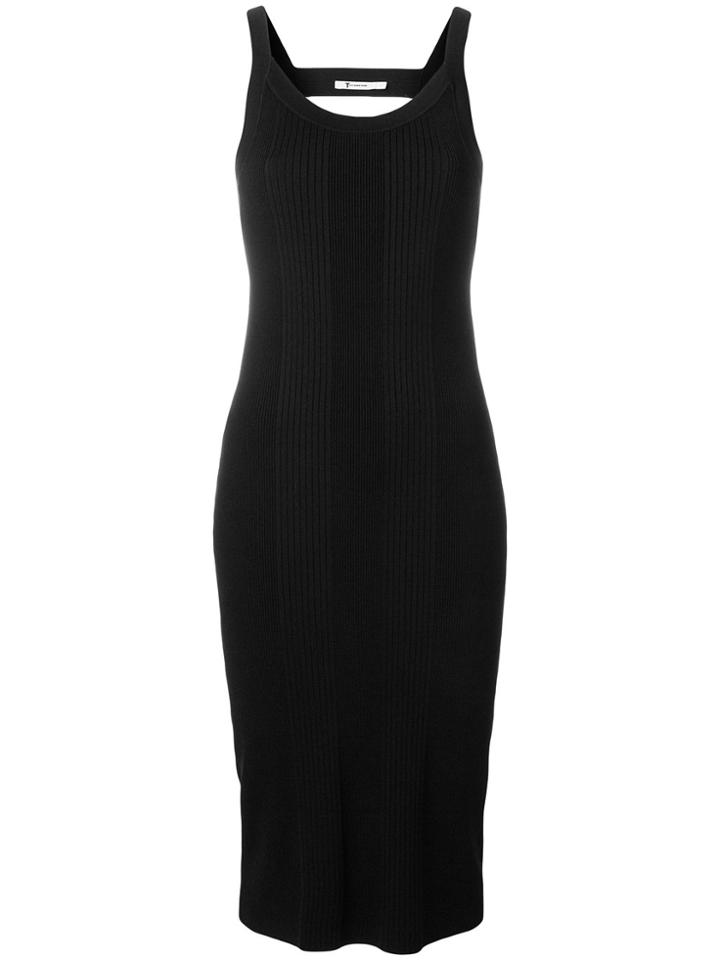 T By Alexander Wang Stretch Open Back Dress - Black