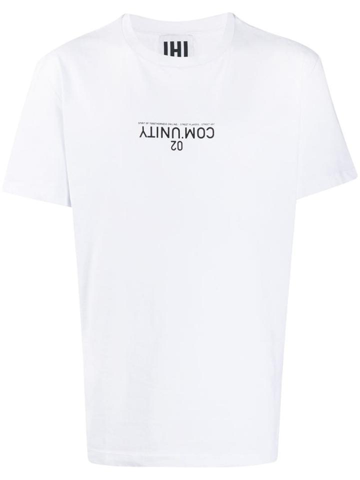 Les Hommes Urban Text Print T-shirt - White