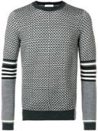 Paolo Pecora Patterned Panel Sweater - Grey