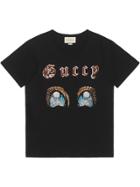 Gucci Oversized Embellished Guccy T-shirt - Black