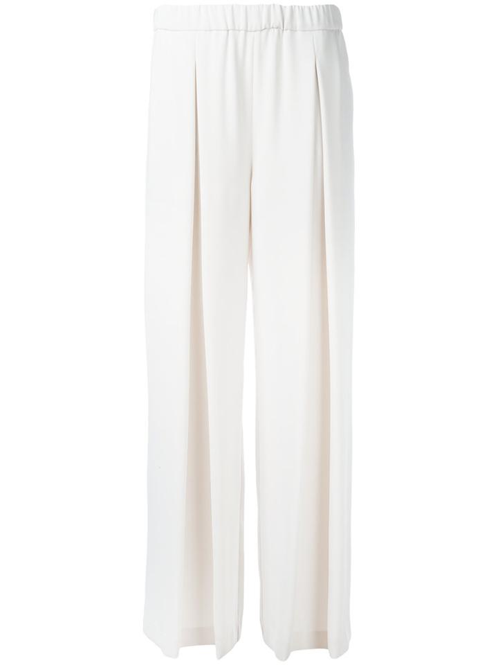 P.a.r.o.s.h. - Pleated Palazzo Trousers - Women - Polyester - S, Nude/neutrals, Polyester