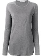 T By Alexander Wang Long Sleeve T-shirt, Women's, Size: S, Grey, Rayon