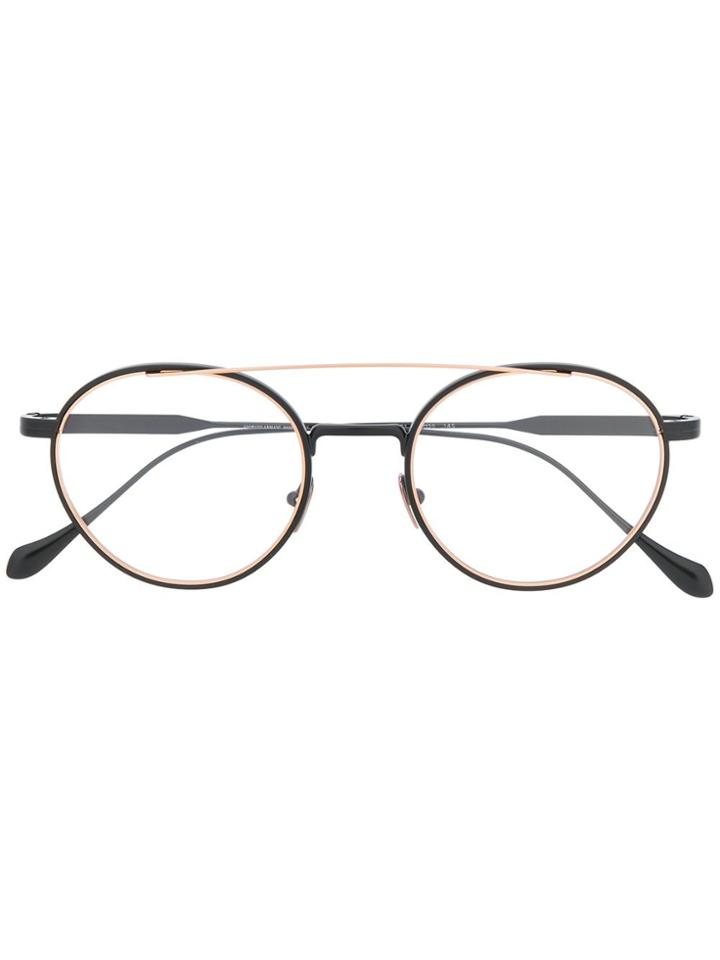 Giorgio Armani Round Logo Glasses - Gold