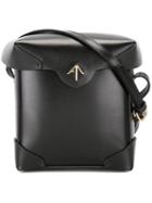 Manu Atelier Fold-over Closure Crossbody Bag, Women's, Black, Calf Leather
