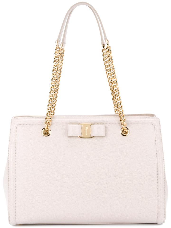 Salvatore Ferragamo Vara Bow Shoulder Bag - Nude & Neutrals