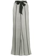 Asceno Striped Wide-leg Trousers - Black