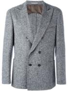 Brunello Cucinelli Double Breasted Blazer, Men's, Size: 48, Grey, Cupro/virgin Wool/alpaca/cashmere