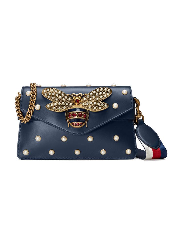 Gucci Broadway Leather Mini Bag - Blue