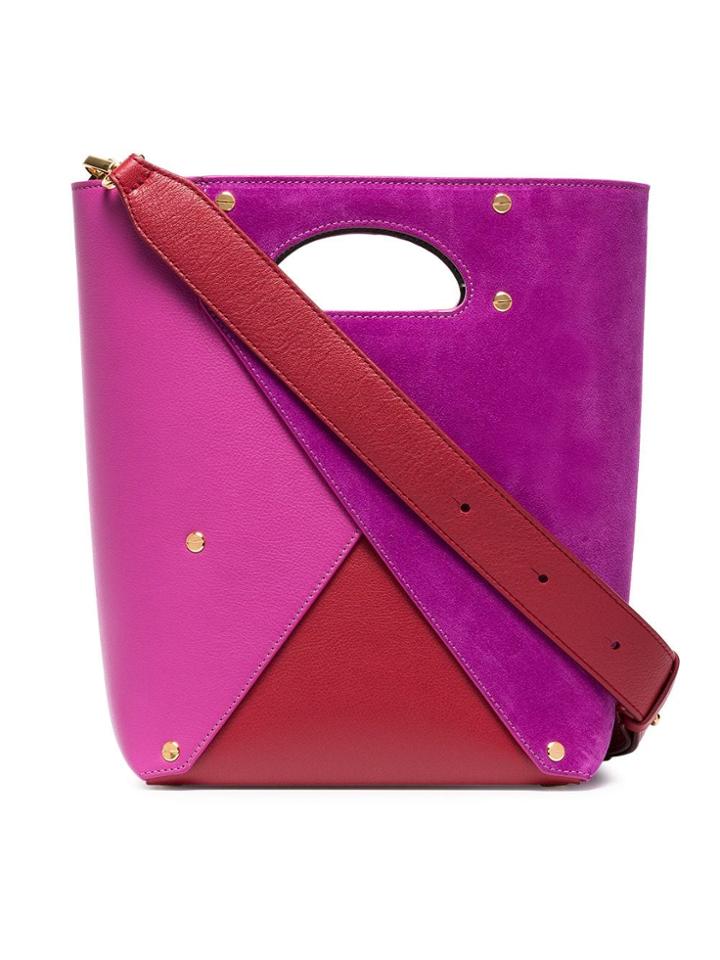Yuzefi Purple, Pink And Red Pablo Leather Bucket Bag - Pink & Purple
