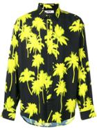 Msgm Palm Tree Print Shirt - Black