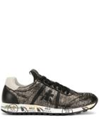 Premiata Metallic Logo Trainers - Brown