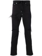 Attachment Ripped Skinny Jeans - Black