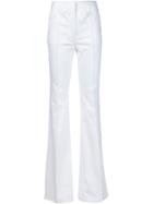 Derek Lam Button Detail Flared Trousers, Women's, Size: 40, White, Cotton