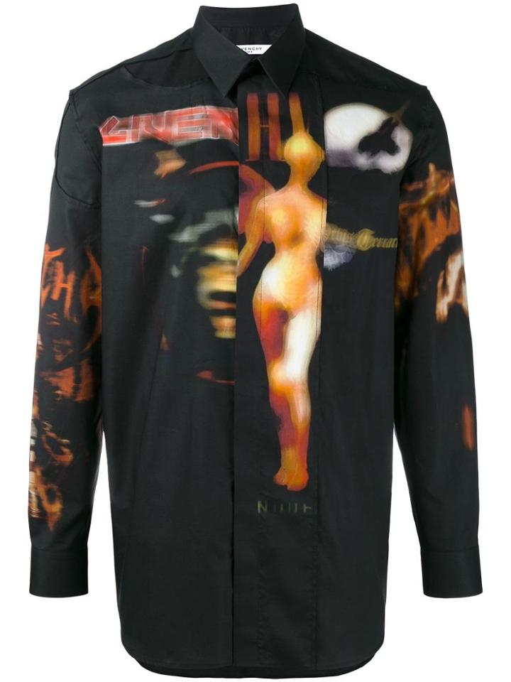 Givenchy Printed Long Sleeve Shirt - Black
