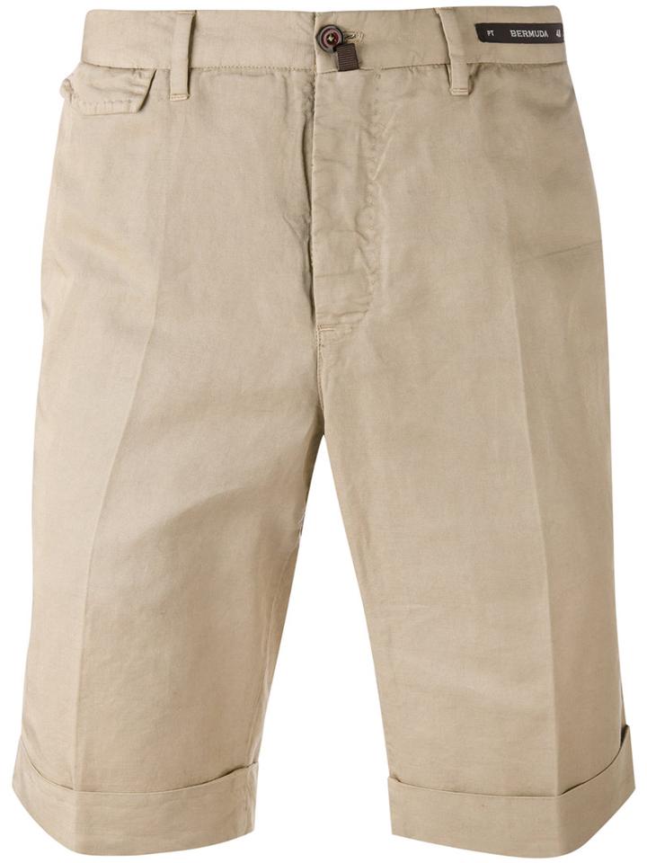 Pt01 - Bermuda Shorts - Men - Cotton/linen/flax - 48, Nude/neutrals, Cotton/linen/flax