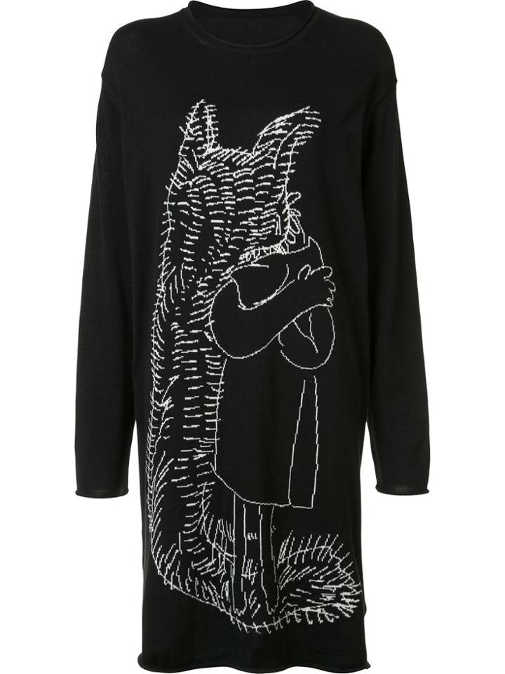 Yohji Yamamoto Embroidered Long T-shirt - Black