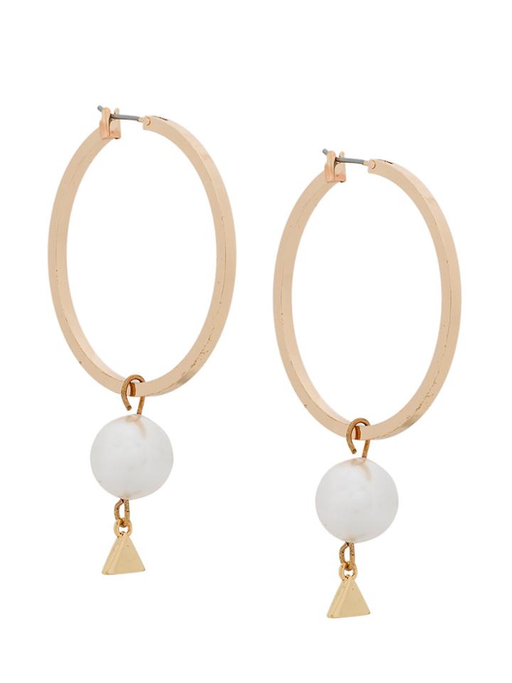 Coup De Coeur Pearl Hoop Earrings - Metallic