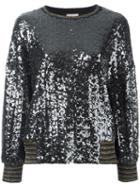 Nude Sequin Embellished Top, Women's, Size: 44, Grey, Wool/polyester/polyamide/cupro