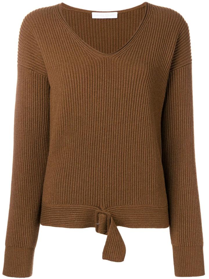 Fabiana Filippi Buckle Trim Ribbed Sweater - Brown