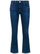 Frame Denim Cropped Bootcut Jeans, Women's, Size: 25, Blue, Cotton/tencel/polyester/spandex/elastane