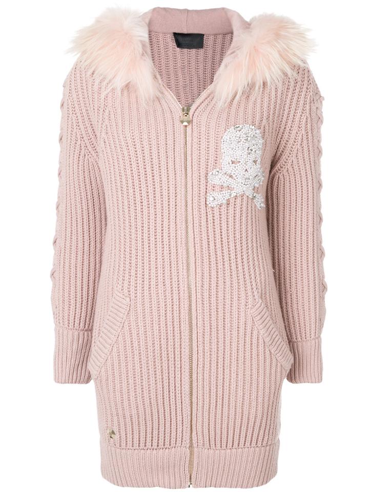 Philipp Plein Kiss Snow Cardi-coat - Pink & Purple