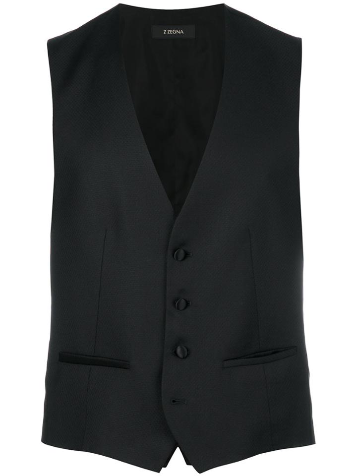 Z Zegna Welt Pocket Waistcoat - Black