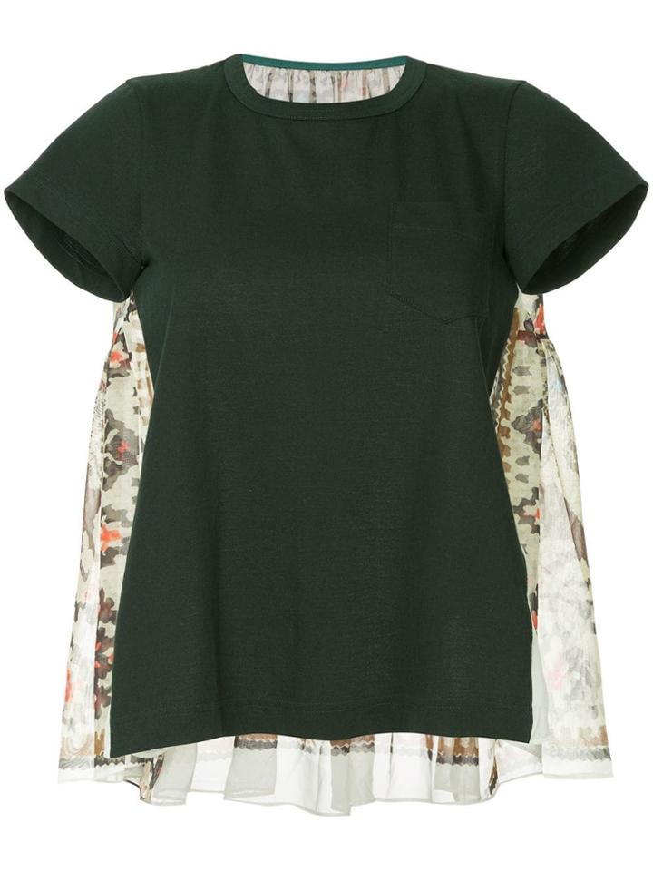 Sacai Print Panel T-shirt - Green