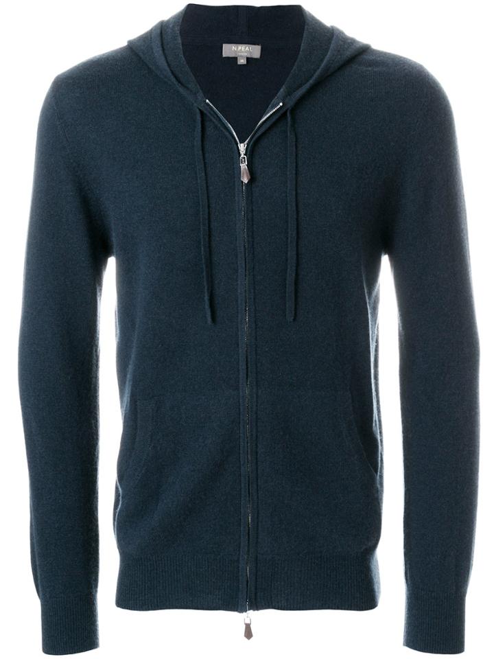 N.peal Hooded Zipped Top - Blue